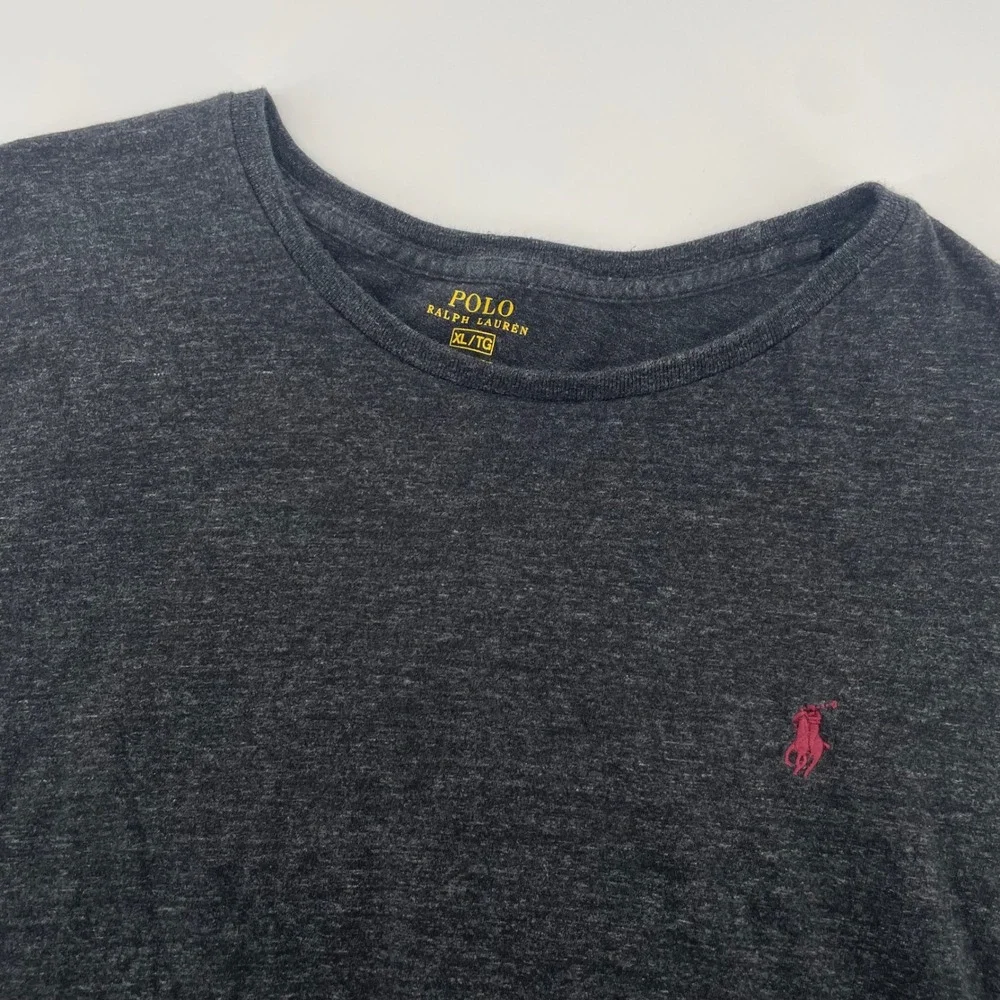 Polo Ralph Lauren T-Shirt Mens XL Gray Short Sleeve Custom Fit Pony Logo Tee